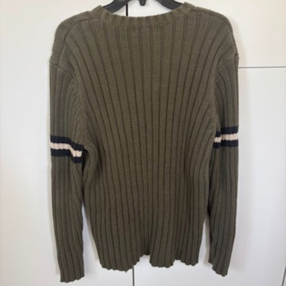 Old Navy Mens Sweater Green with Sleeve Stripe Size XL - Picture 3 of 3